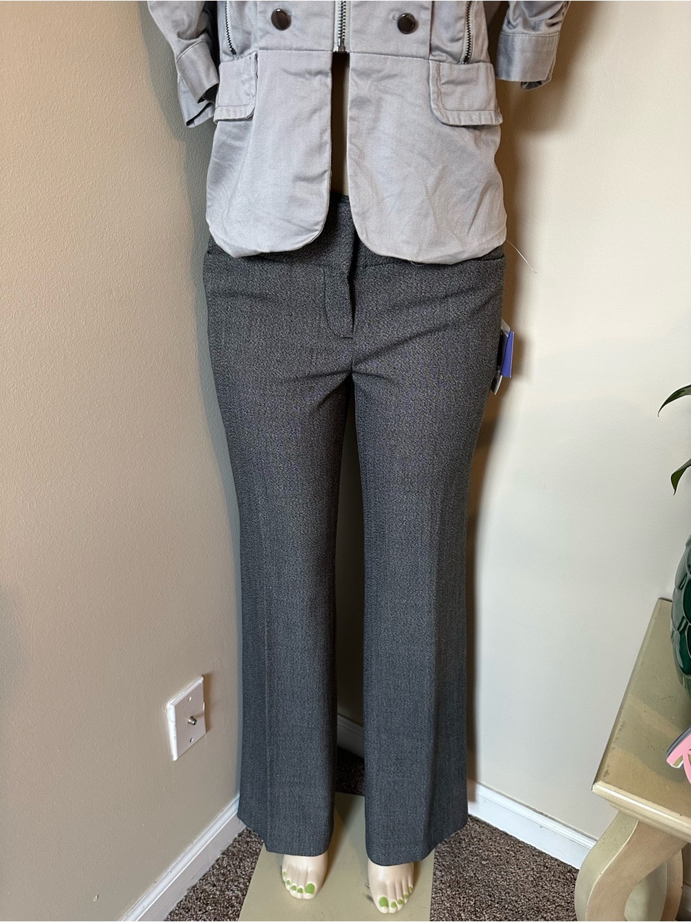 Vivienne Tam Gray Boot-Cut Dress Pants